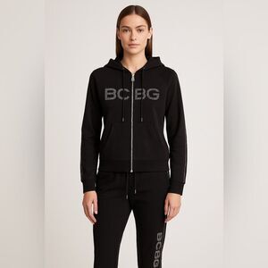 BCBG black silver rhinestones size XL NWT